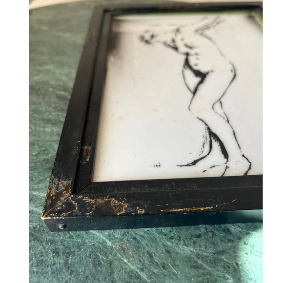 Nude Framed Drawing- Signed - Picture 2 of 6
